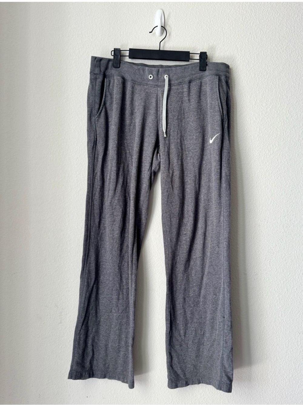 Nike Gray Wide-Leg Knit Lounge Pants